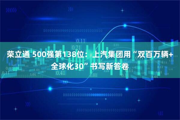荣立通 500强第138位：上汽集团用“双百万辆+全球化30”书写新答卷